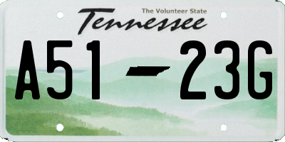 TN license plate A5123G