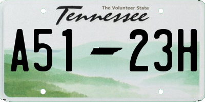 TN license plate A5123H