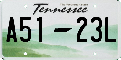 TN license plate A5123L