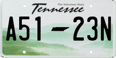 TN license plate A5123N