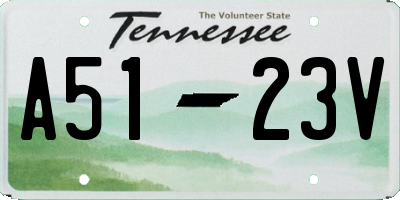 TN license plate A5123V