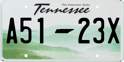 TN license plate A5123X