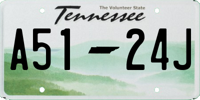 TN license plate A5124J