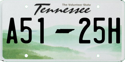TN license plate A5125H