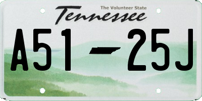 TN license plate A5125J