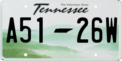 TN license plate A5126W