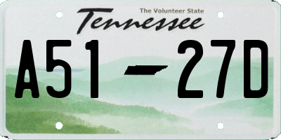 TN license plate A5127D