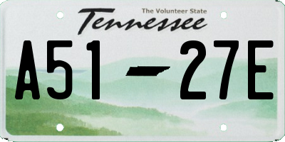 TN license plate A5127E