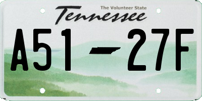 TN license plate A5127F