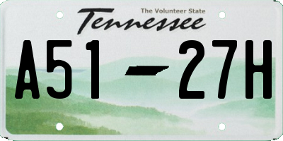 TN license plate A5127H