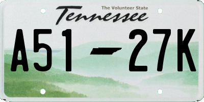 TN license plate A5127K