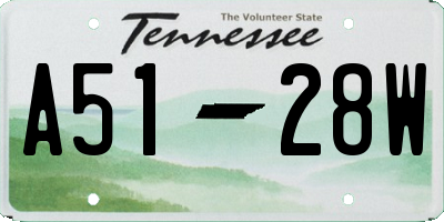 TN license plate A5128W