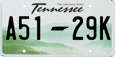 TN license plate A5129K