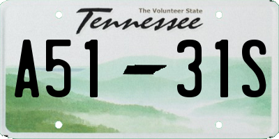 TN license plate A5131S