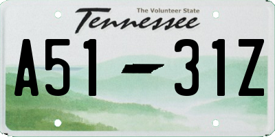 TN license plate A5131Z