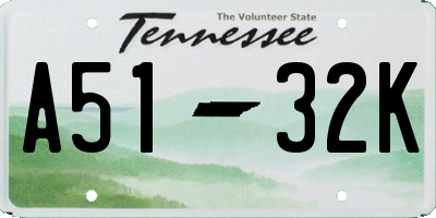 TN license plate A5132K