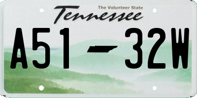 TN license plate A5132W