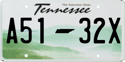 TN license plate A5132X