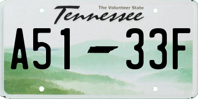 TN license plate A5133F