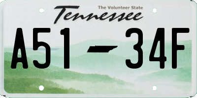 TN license plate A5134F