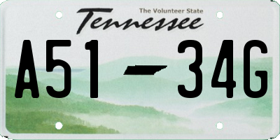 TN license plate A5134G