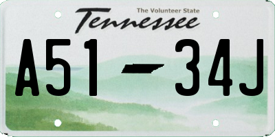TN license plate A5134J