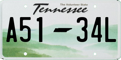 TN license plate A5134L