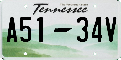 TN license plate A5134V