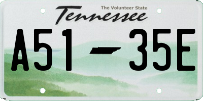 TN license plate A5135E