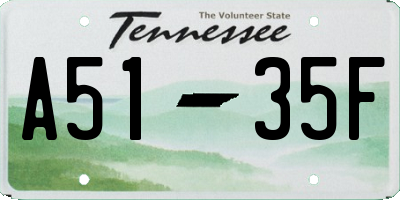 TN license plate A5135F