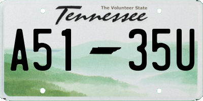 TN license plate A5135U