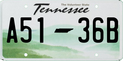 TN license plate A5136B