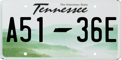 TN license plate A5136E