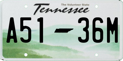 TN license plate A5136M