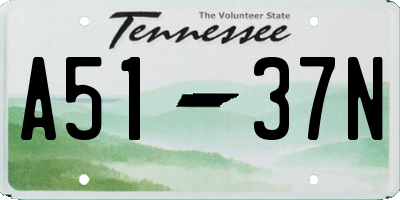 TN license plate A5137N