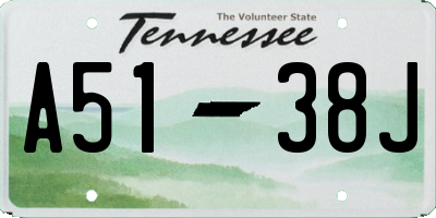 TN license plate A5138J