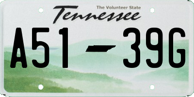 TN license plate A5139G
