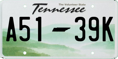 TN license plate A5139K