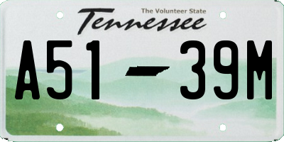 TN license plate A5139M