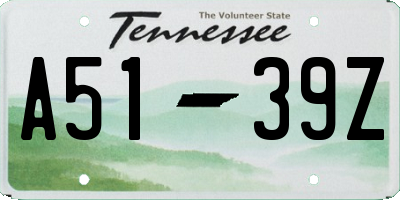 TN license plate A5139Z