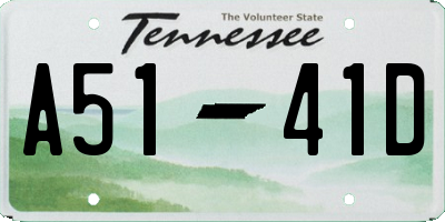 TN license plate A5141D