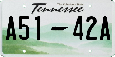 TN license plate A5142A