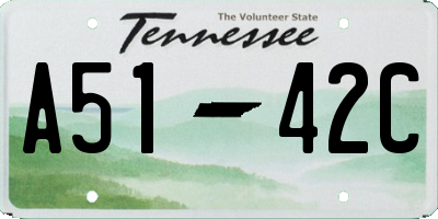 TN license plate A5142C