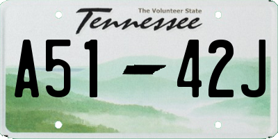 TN license plate A5142J