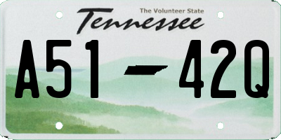TN license plate A5142Q