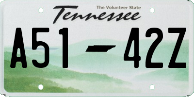 TN license plate A5142Z