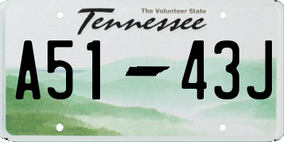 TN license plate A5143J