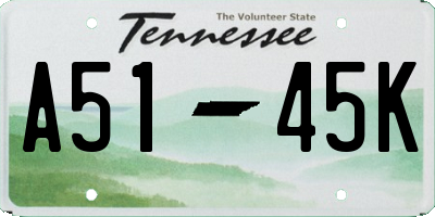 TN license plate A5145K