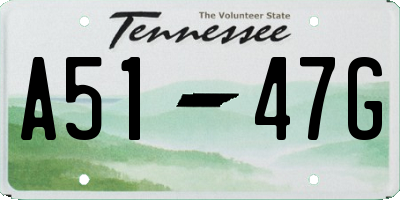 TN license plate A5147G