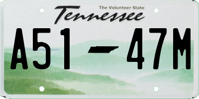 TN license plate A5147M